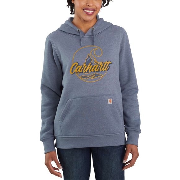 Carhartt RELAXED FIT MIDWEIGHT C LOGO GRAPHIC HOODIE  |Gray Heather | NEW/NWT - Picture 1 of 8